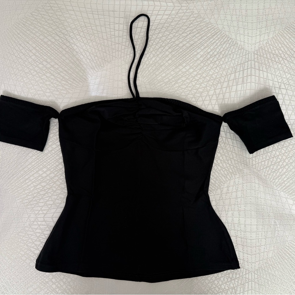 Elegant Black Off-Shoulder Women's Top